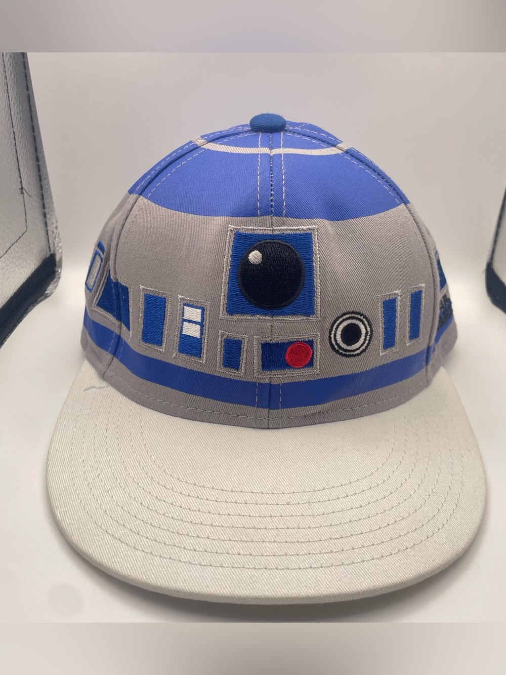 Star Wars R2-D2 Inspired SnapBack Baseball Cap Licensed- Blue & Gray